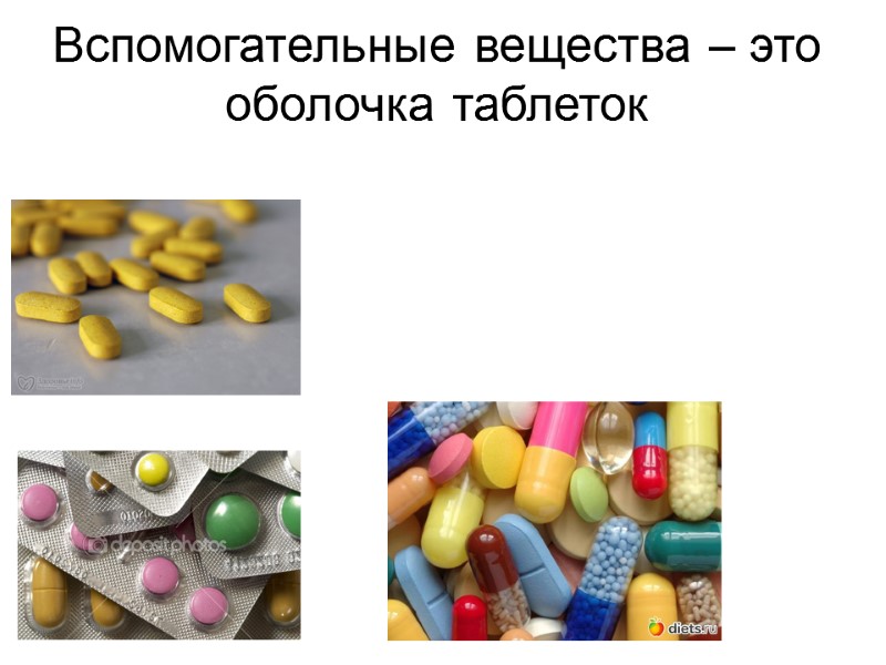 Вспомогательные вещества – это оболочка таблеток Совсем недавно ученые обратили внимание, что большинство таблеток